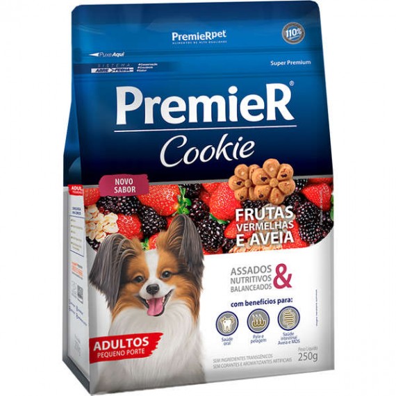 Petisco Premier Pet Super Premium Cookie sabor Frutas Vermelhas e Aveia para Cães Adultos de Peq. Porte - 250g