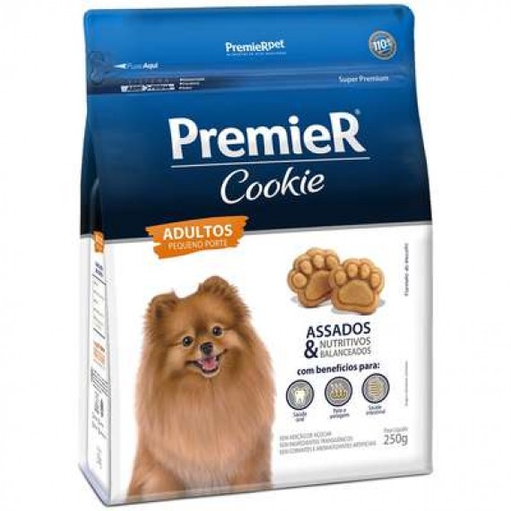 Petisco Premier Pet Super Premium Cookie Cães Adultos Pequeno Porte Assados - 250g