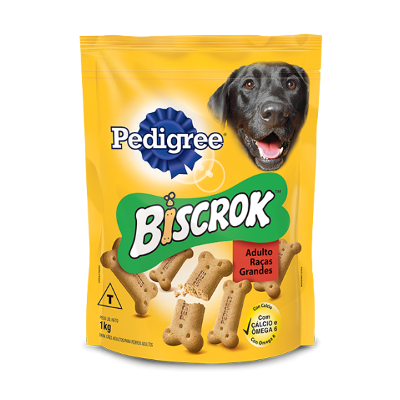 Biscoito Pedigree Biscrok para Cães Adultos de Raça Grande - 1 Kg