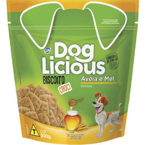 Biscoito DogLicious Croc Sabor Cereais Aveia e Mel - 500 g