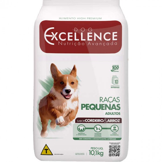 Ração Dog Excellence Sabor Cordeiro e Arroz para Cães Adultos de Raças Pequenas - 10,1 Kg