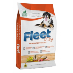 Ração Fleet  Dog  Premium Performance com 24% de proteínas Sabor Carne e Arroz para Cães Adultos - 15 kg