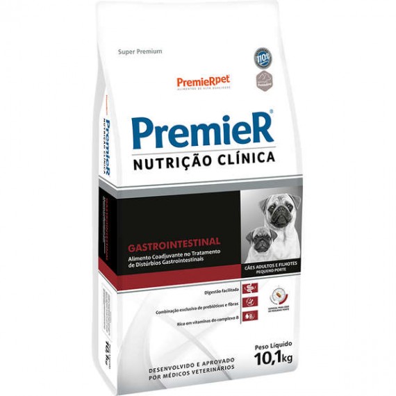 Ração Medicamentosa Premier Super Premium Nutrição Clínica Gastrointestinal para Cães Adultos Pequeno Porte - 10,1 Kg