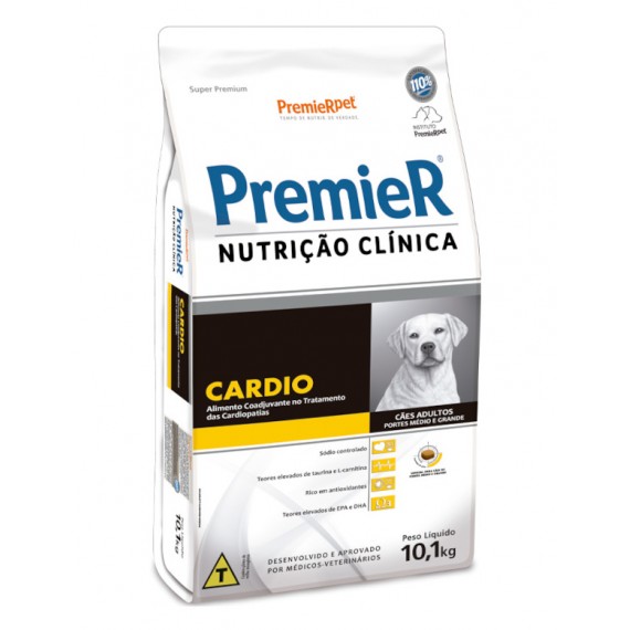 Ração Medicamentosa Premier Super Premium Nutrição Clínica Cardio para Cães Adultos de Porte Médio e Grande - 10,1 Kg