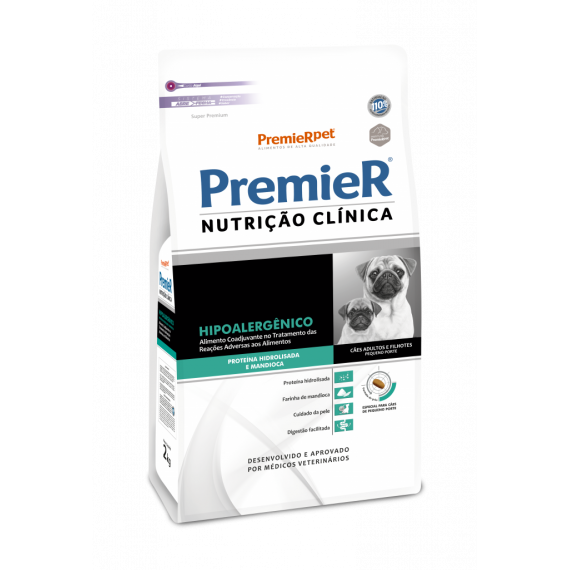 Ração Medicamentosa Premier Super Premium Nutrição Clínica Hipoalergênico para Cães Adultos e Filhotes de Porte Pequeno - 10,1 Kg