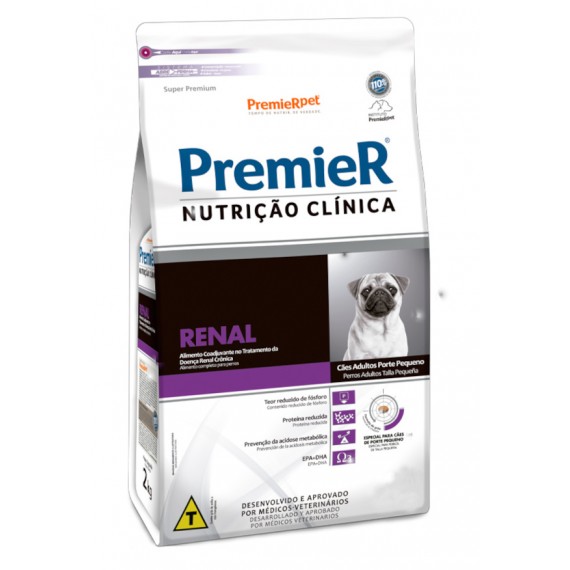 Ração Medicamentosa Premier Super Premium Nutrição Clínica Renal para Cães Adultos de Porte Pequeno