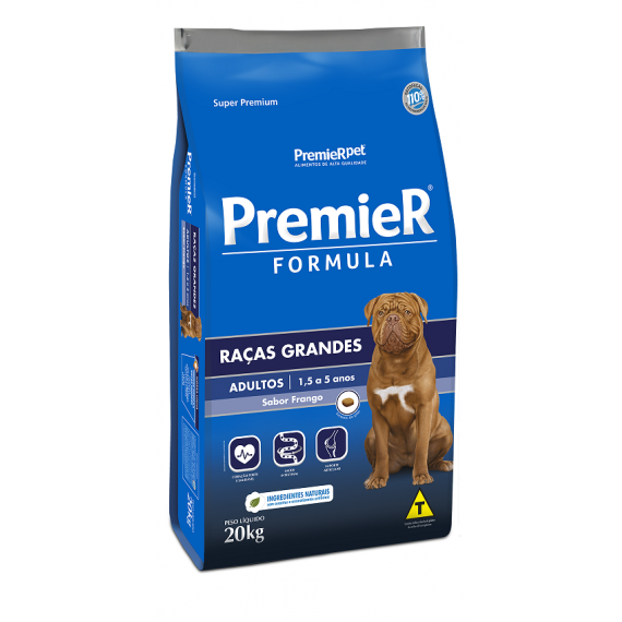 Ração PremierPet  Formula Super Premium Sabor Frango para Cães de Raças Grandes Adultos