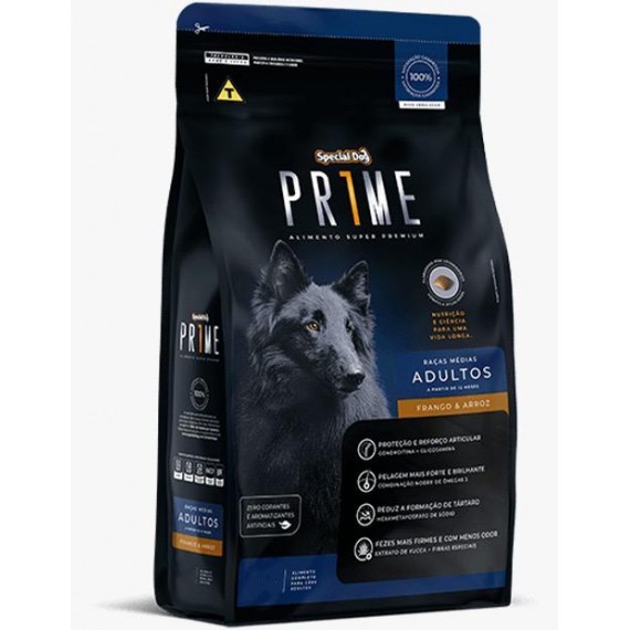 Ração Special Dog Prime Super Premium para Cães Adultos - 15 Kg
