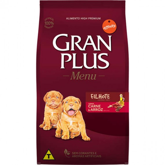 Ração GranPlus Menu para Cães Filhote Sabor Carne e Arroz