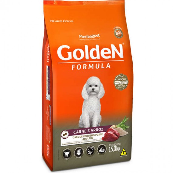 Ração Golden Formula Premium Especial Mini Bits sabor Carne e Arroz para Cães Adultos