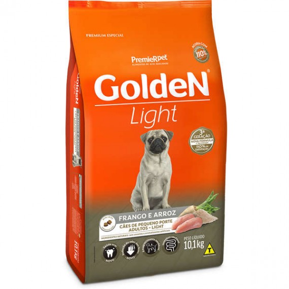 Ração Golden Light Premium Especial para Cães Adultos Mini Bits sabor Frango e Arroz