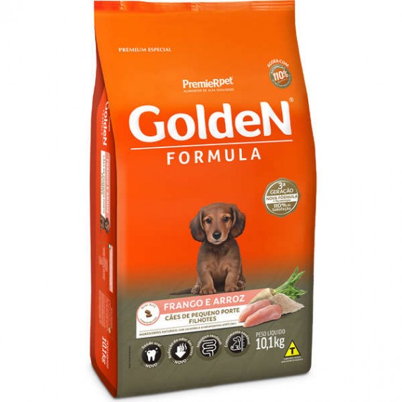 Ração Golden Formula Premium Especial sabor Frango & Arroz Mini Bits Cães Filhotes