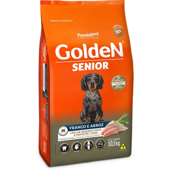 Ração Golden Sênior Premium Especial para Cães Adultos Mini Bits sabor Frango e Arroz