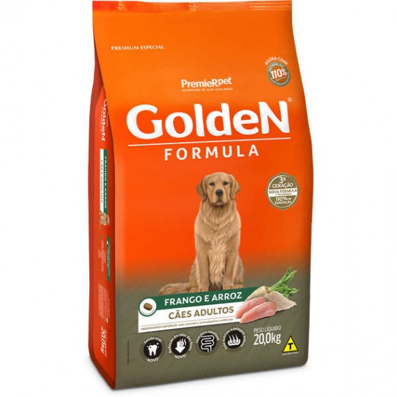 Ração Golden Formula Premium Especial sabor Frango e Arroz para Cães Adultos