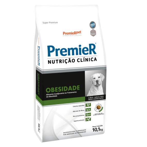 Ração Medicamentosa Premier Super Premium Nutrição Clínica Obesidade para Cães Adultos de Médio e Grande Porte - 10,1 Kg