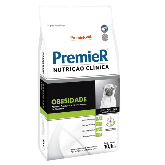 Ração Medicamentosa Premier Super Premium Nutrição Clínica Obesidade para Cães Adultos de Pequeno Porte - 10,1 Kg