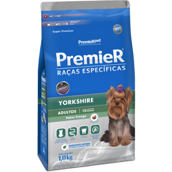 Ração PremierPet  Raças Especificas YorkShire Super Premium Sabor Frango Cães Adulto