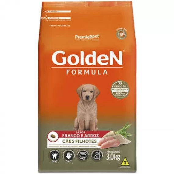 Ração Golden Formula Premium Especial sabor Frango & Arroz para Cães Filhote