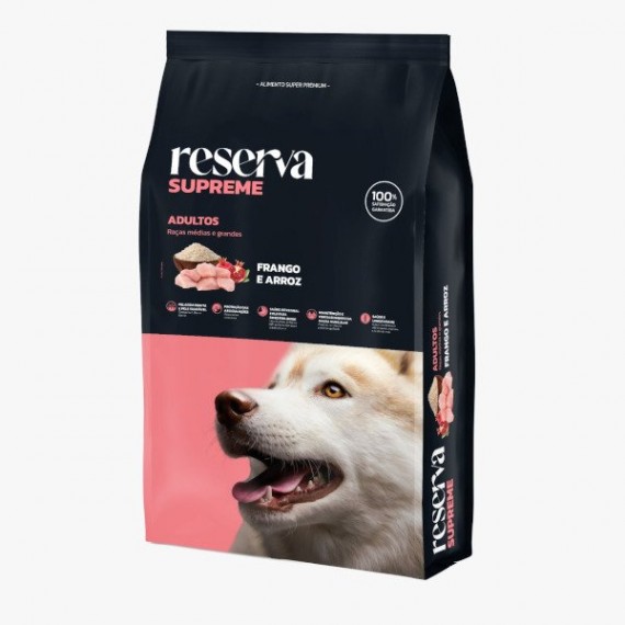  Ração Reserva Supreme Super Premium Cães Adultos de Raças Médias e Grandes - 15 Kg