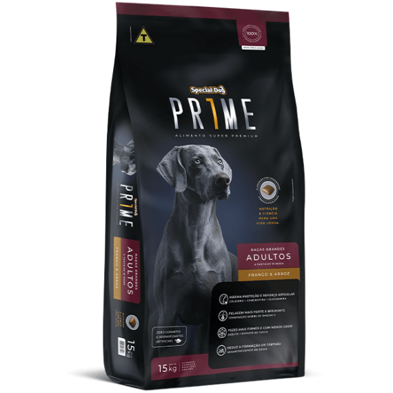 Ração Special Dog Prime Super Premium para Cães Adultos de Raças Grandes - 15 Kg