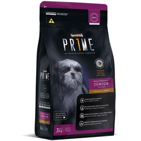 Ração Special Dog Prime Super Premium Junior de Raças Pequenas - 3 Kg