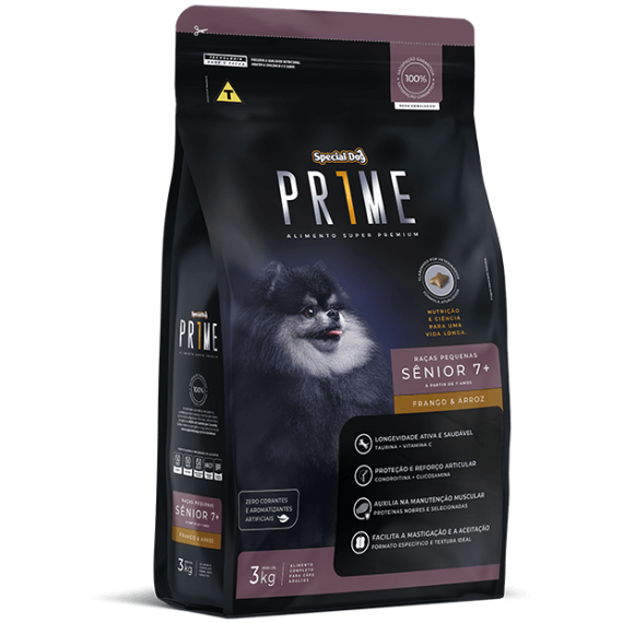 Ração Special Dog Prime Super Premium para Cães Sênior de Raças Pequenas - 3 Kg