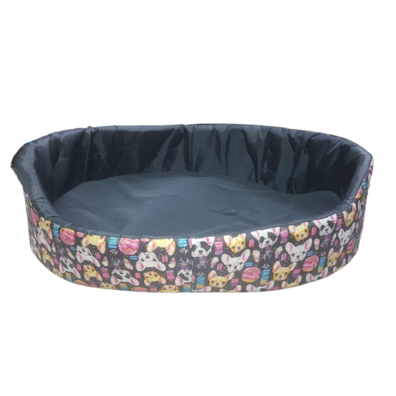 Cama Europa com estampa de carinha de cão e ziper - G