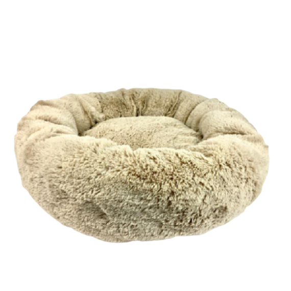 Cama Redonda Pelucia tipo Nuvem Bege - P