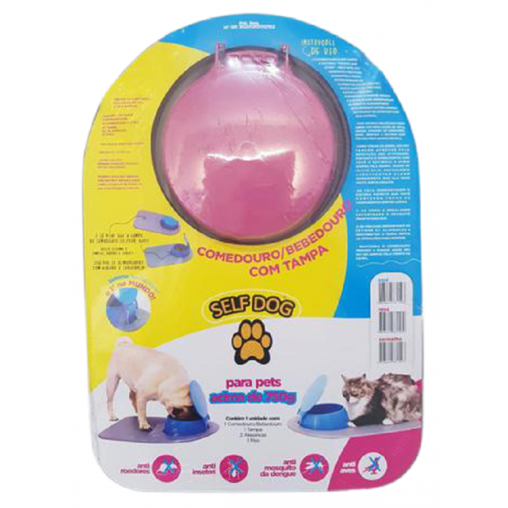 Comedouro/Bebedouro Automático com Tampa da Self Dog