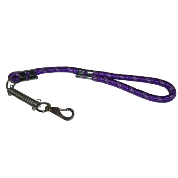 Guia de Corda Especial Roliça com Amortecedor e Mosquetão Italiano para Cães na cor Lilas - 60 cm
