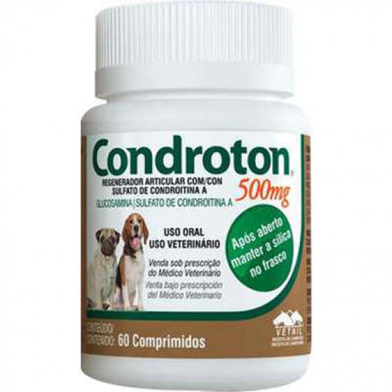 Regenerador Articular Condroton 500 mg da Vetnil - 60 comprimidos
