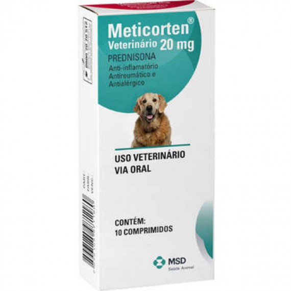 Anti-inflamatório Meticorten Veterinário 20mg - 10 comprimidos