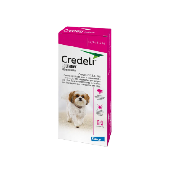 Antipulgas e Carrapatos Credeli para Cães - 2,5 a 5,5 Kg - 1 Comprimido