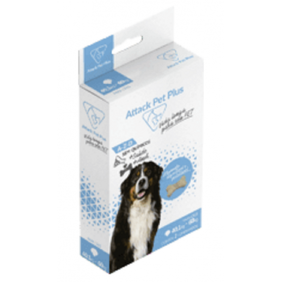 Antipulgas, carrapatos e ácaros Attack Pet Plus da Agronese para Cães de 40,1 a 60 Kg - 2 Comprimidos