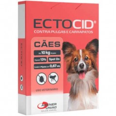 Antipulgas e Carrapatos Ectocid Spot On para Cães de Até 10Kg - 1 Pipeta