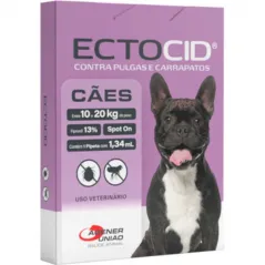 Antipulgas e Carrapatos Ectocid Spot On para Cães de 10,1Kg a 20Kg - 1 Pipeta