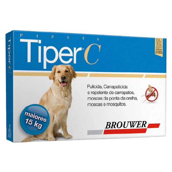 Antipulgas e Carrapatos Tiper C para Cães Acima de 15kg da Brouwer