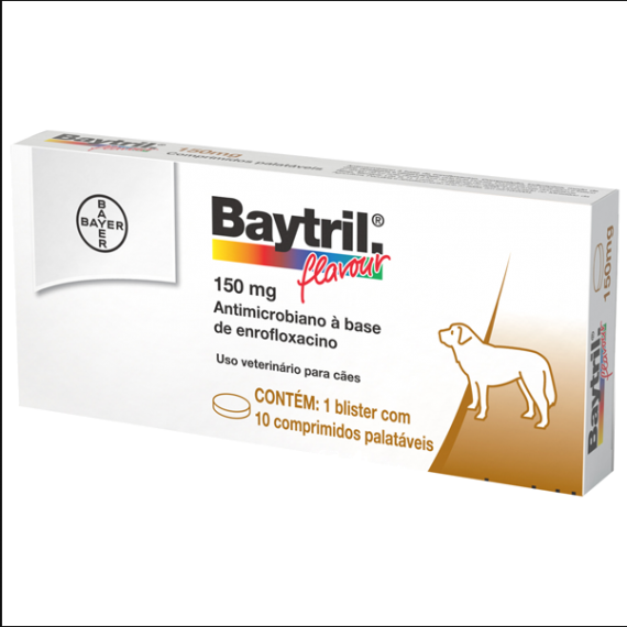 Antibiótico Baytril Flavour da Bayer - 150 mg