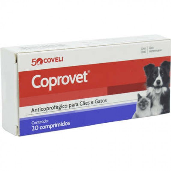 Anticoprofágico Coprovet para Cães e Gatos da Coveli - 20 comprimidos