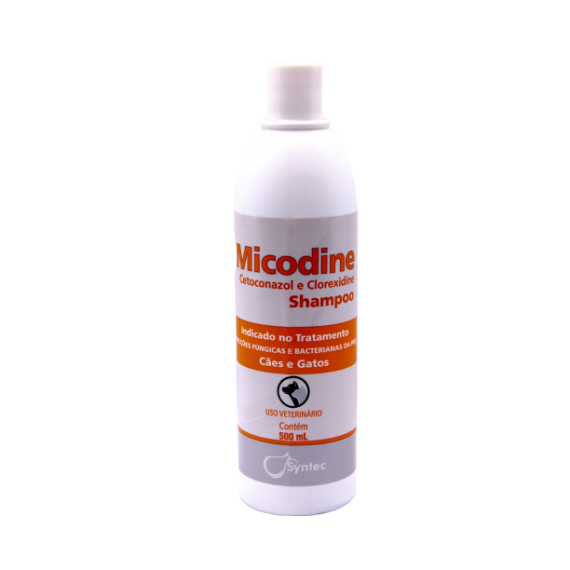 Micodine Shampoo Syntec Cetoconazol e Clorexidine para Cães e Gatos - 500 ml