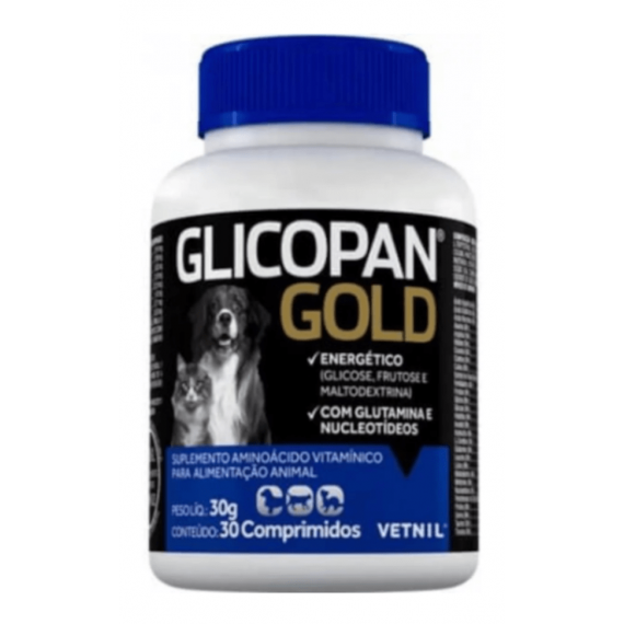 Suplemento Vitamínico Glicopan Gold da Vetnil - 30 comprimidos