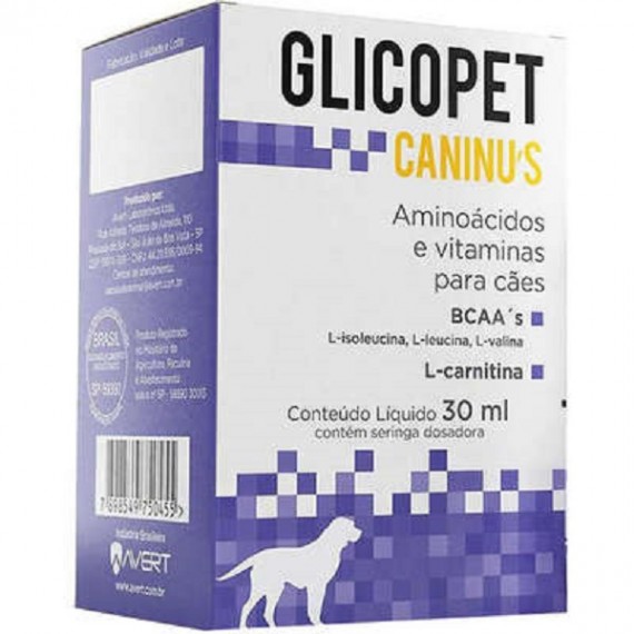 GlicoPet Caninus Suplemento Vitamínico para Cães da Avert - 30 ml