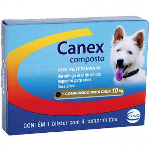 Vermifugo Canex Composto da Ceva para Cães - 4 Comprimidos