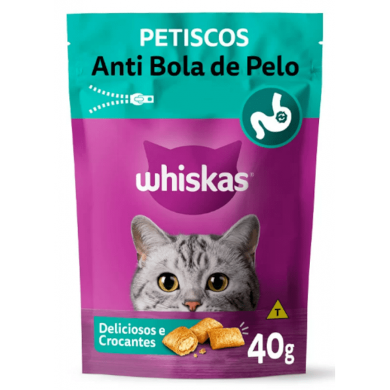 Petisco Whiskas Temptations Antibola de pelo para Gatos Adultos - 40g