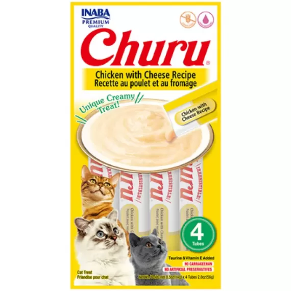 Petisco Churu Galinha e Queijo para Gatos - 56g.