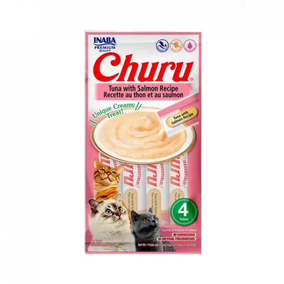 Petisco Churu Atum e Salmão para Gatos - 56g