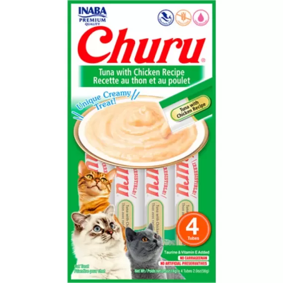 Petisco Churu Atum e Galinha para Gatos - 56g.