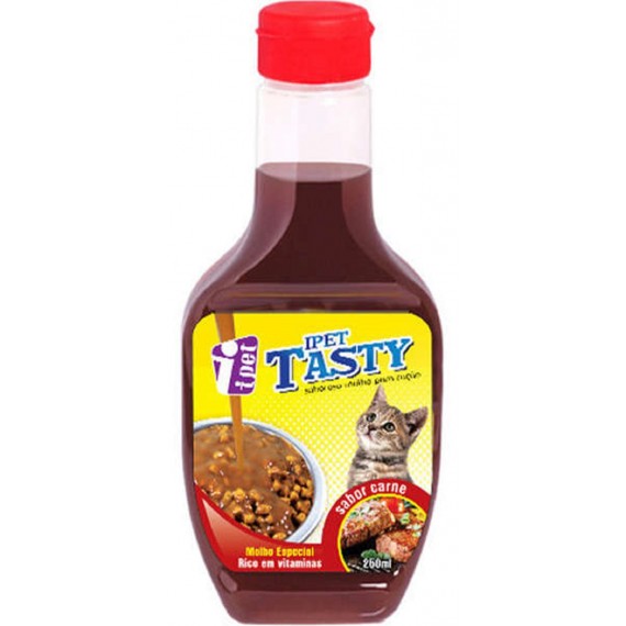  Molho para Ração Tasty da Ipet sabor Carne para Gatos