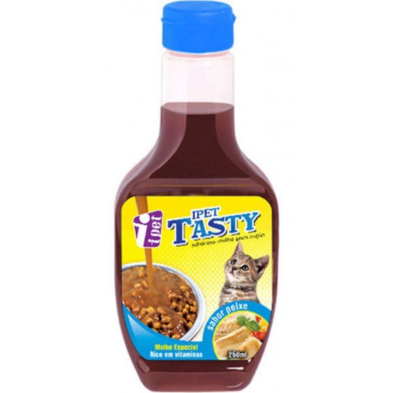  Molho para Ração Tasty da Ipet sabor Peixe para Gatos