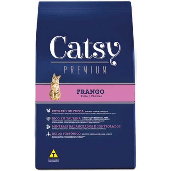  Ração Catsy Premium para Gatos Adultos Sabor Frango